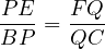 P-E-= F-Q-
BP    QC
